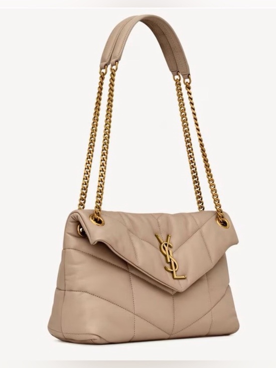 Yves Saint Laurent Handbags - Yves Saint Laurent LouLou Puffer Small Bag - Dark Beige